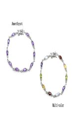 Factory Direct Fashion 925 Sterling Silver South African Purple Gold Gemstone Beads Ladies Bracelet Jewelry Bracelet1876798