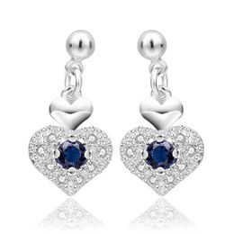 Dangle Chandelier 925 Sterling Silver Earring women lady wedding party Romantic heart zircon crystal design lovely nice valentine gift Jewellery H240504