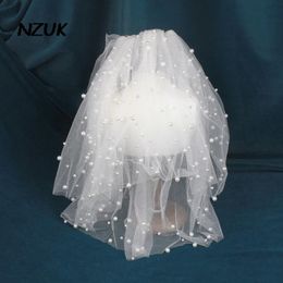 Bridal Veils NZUK Full With Pearl Short Wedding Veil Design Comb Velos De Novia Vail Headwear 218W