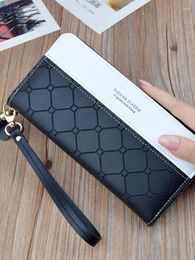 Wallets Clutch Bag Ladies Wallet Female Long Zipper Tassel Splicing Embossed Large Capacity Money Clip Mobile Phone