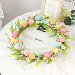Party Decoration 2024 Easter Day Home Decor Egg Wreath Cute Colourful Garland Creative Wreaths Ornaments Wall