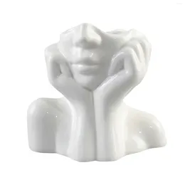 Vases Modern Artistic Half Face Shaped Human Body Office Living Room Nordic Style Table Home Decor Ceramic Flower Vase Shelf Sculpture