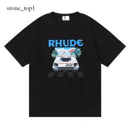 Rhude Shirt 24ss Top Quality Rhude T-shirt Summer Designer T Shirt Men T Shirts Tops Luxury Letter Print Shirt Mens Women Clothing Short Sleeved S-xxl Lakah 476