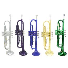 Instruments Trumpet Bb B Flat Silverplated Brass Exquisite with Mouthpiece Cleaning Brush Cloth Gloves Strap