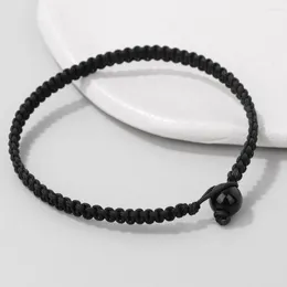 Charm Bracelets Men Black Agate Bead Fashion Woven Rope Braided Natural Stone Quartzs For Women Girl Jewelry