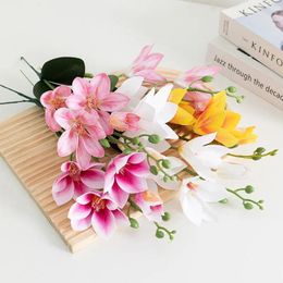 Decorative Flowers High Quality 3 Forks 1PC Artificial Bouquet Home Decoration Flower Spring Autumn Wedding DIY Accessories