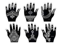 Henna Tattoo Stencils Mehndi India Henna Tattoo Stencil Kit for Hand Painting Finger Body Paint 6Pcs Temporary Tattoo Templates9360152