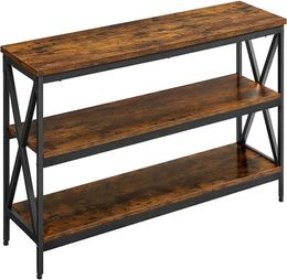 TV Stand for up to 65Inch Televisions Media Console with Shelves 3Tier Storage and XShape Steel Frame6030256