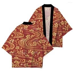 Spring Trend Fashion Four-Leaf Clover Print Daily Casual Kimono Comfortable High-Quality Cardigan Half-Sleeve Clothing