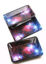 New Starry Sky Metal Fruit Tray Tin Plate Case Mini Metal Machine Tobacco Rolling Trays Smoking Storage Case4704095