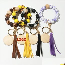 Pendants Sile Bead Bracelet Wrist Keychain With Tassel Diy Gift Drop Delivery Home Garden Arts Crafts Dhyea
