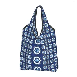 Storage Bags Kawaii Printed Evil Eye Shopping Tote Portable Shoulder Shopper Mediterranean Culture Handbag