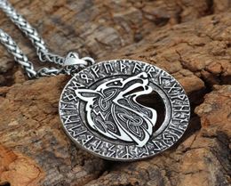 odin wolf Freki amulet rune Valknut viking necklace with valknut gift bag3185992
