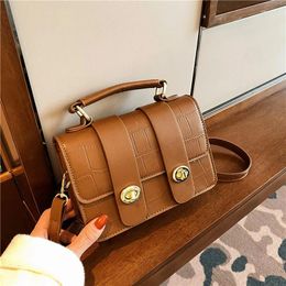 Bag Trendy Ladies Small Stone Square Mini Casual Sactchel Design Handbag For Women Retro Large Space Shoulder Designer Purse