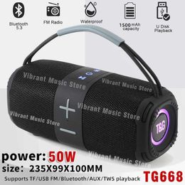 Portable Speakers TG668 50W High Power Caixa De Som Bluetooth Speaker Portable Column For PC Computer Speakers Subwoofer Music Centre Boom Box J240505