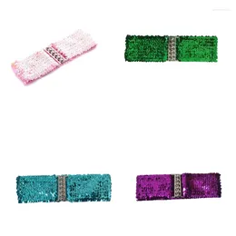 Belts Sequins Corset Wide Waist Belt Decorative Cincher Elastic Waspie Glittering Strap For Female