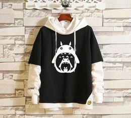 Anime cosplay hoodie 3D hoodie My Neighbor Totoro clothing contrast color stitching fake two pieces classic sweater pattern5520658