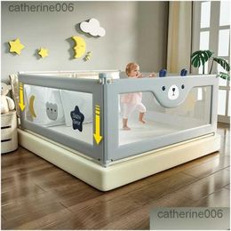 Baby Rail Foldable Protective Playpen Fence Bed Guardrail For Kid Single Side 1.5M1.8M2.0M2.2M Anti-Falling Drop Delivery Toys Gifts Dhfhi