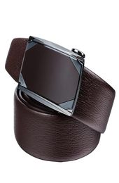 Belts Formal Mens Leather With Gun Plated Buckle Fashion Coffee Man Belt For Boss7597673