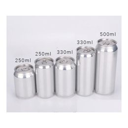 Packing Jar Wholesale 250Ml 8Oz Aluminum Tin Cans Plastic Pet Soft Beverage Bottle Pl Ring Leek Slim Standard Soda Beer Easy Open End Dhl9X