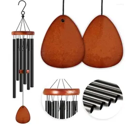 Decorative Figurines Metal Hook Wind Chime Soothing Melody Set 25-inch Wooden Chimes With 6 Aluminium Tubes Garden Patio Outdoor