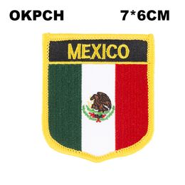 Mexico Flag Embroidery Iron on Patch Embroidery Patches Badges for Clothing PT0134-S 2667