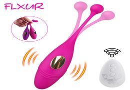 FLXUR Wireless Remote Vibrating Vaginal Ball G Spot Clitoris Stimulator Silicone Dildo Vibrators Panties Adult Sex Toy for Women Y6800404