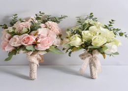 European Bridal Bouquet Chaise Roses Artificial Silk Flowers Wedding Bouquet Fake Flowers Home Wedding Decoration5524926