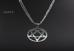 Best price Punk Jewellery Him Necklace Stainless Steel Hearram Pendant Merch Logo Symbol Silver 4mm 24" curb Chain1774370