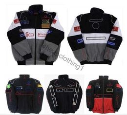 Motorcycle clothing F1 Racing Suit mens Womens Autumn and Winter Fully Embroidered Cotton Padded Jacket