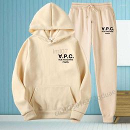 Men's Tracksuits Mens Tracksuits Apc Classic Print Hoodies for Men and Women Loose Casual Sweatshirt Sportswear Couple Set5jgw