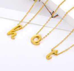 Handwriting Tiny Letter az Initial Necklaces For Women Boho Jewellery Stainless Steel Alphabet Necklace Pendant Birthdays Gifts7556938