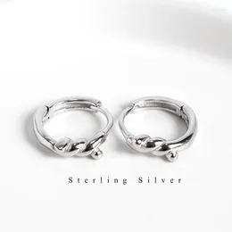 Stud Earrings S925 Sterling Silver Knotted Clip-on For Women - Korean Style With Elegant Charm