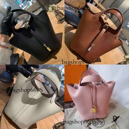 Handmade Bucket 18Cm Women's Tote 22Cm Classic Designer TC Leather Semi-Handmade Fashion Capacity Bag With Original Gift Box Packaging Brand Semi- Original