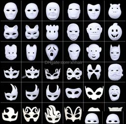 Party Masks Festive Supplies Home Garden Diy Environmental Protection White Masquerade Mask Halloween Blank Hand Ding Facemask T1899034