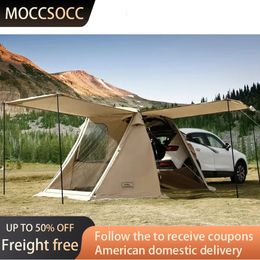SUV Car Tent Tailgate Shade Awning Tent for Camping Vehicle SUV Tent Car Camping Tents for Outdoor Travel Khaik 240422