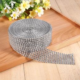 Party Decoration 10 Yard Rhinestone Mesh Ribbon Roll Crystal Diamond Wrap For Arts And Crafts Project Silver