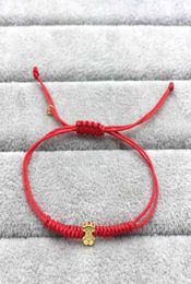 Authentic 925 Sterling Silver bracelets Red Cord And Gold Sweet Dolls Xxs Bear Bracelet Fits European bear Jewellery Style Gift 41482451409