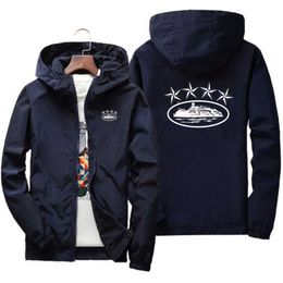 Devils Island Spring and Autumn Wear Mens Hooded Coat Korean Edition Trendy Top Large Youth Casual Jacket Style