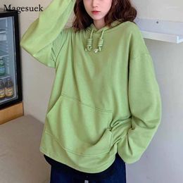 Women's Hoodies Elegant Loose Korean Style Sweatshirt Solid Pullover Women 2024 Autumn Ladies Clothing Jacket Casual 12000