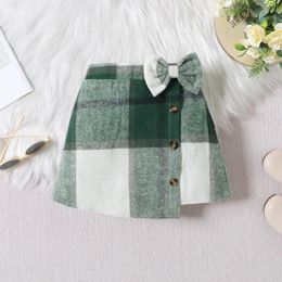 Clothing Sets Toddler Girl 2 Piece Outfit Turtleneck Sweater And Plaid Buttons Skirt Set For Fall Clothes