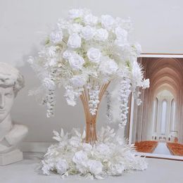 Decorative Flowers Wedding Table Centerpiece Ball White Hydrangea Arrangement Party Road Lead Props Window Flower Wreath Decoration