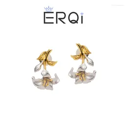 Stud Earrings 2024 Hemerocallis Flower For Women Sweet Romantic Style Jewellery Gift