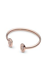 Women 18K Rose gold Bangle Bracelet sets Original Box for Signature 925 Sterling Silver Essence silver open bangle Bracelets4013918