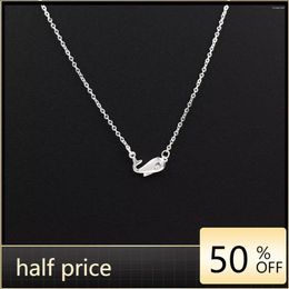 Chains Fashion Trend Whale Stainless Steel Pendant Necklace For Men Exquisite High-end Design Small Cold Wind Long Sweater Chain