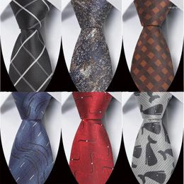 Bow Ties Fashion 8cm Men's Classic Tie Jacquard Woven Floral Plaid Paisley Neckties Business Neck For Wedding Party Accessories