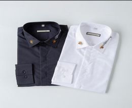 Mens Casual Shirt Tees British Style Business Work Clothes Fashion Geometric Striped Print Tops Boys Summer Tshirt Whole 1087865733