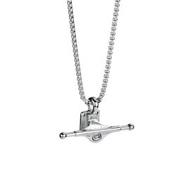 Pendant Necklaces Hip Hop Rock Gold Silver Color Stainless Steel Skateboard Bracket Pendants For Men Rapper Jewelry Drop3967806