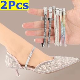 Parti di scarpe 2 pezzi decorazione cinghie tacchi anti-drop per donne tacchi alti Shinestone Shoelaces regolabili Accessori non slip regolabili