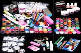 Professional Nail Art Kit Sets Manicure Set Nail Care System Acrylic Powder Liquid Glitter Glue Toes Separators Brush Tweezer Prim6020953